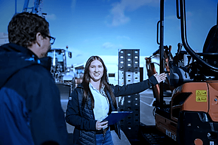 Baumaschinen-Mieten-Referenz-Blau-Look