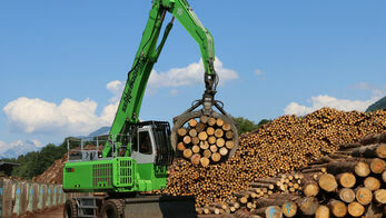 Sennebogen-Umschlagbagger-735-Mobil-Holzumschlag-Boehrer